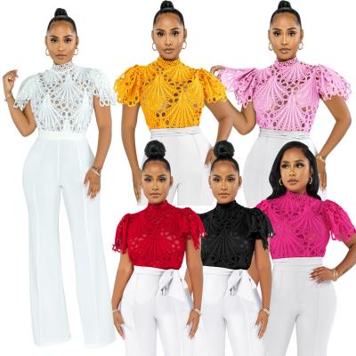 China Hot-sale women's clothing crocheted hollow-out breathable night sexy women's shirt for sale