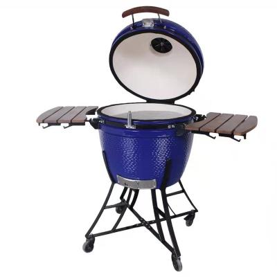 China Adjustable Size High Quality Green Kamado 23.5 Inch Ceramic Charcoal Kamado Grill BBQ for sale