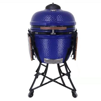 China Adjustable Height High Quality Blue Kamado 16 inch Charcoal Kamado Grill Ceramic BBQ for sale