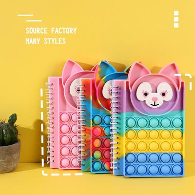 China New A5 Rainbow Spiral Rodent Killing Vanguard Notebook Improved Decompression Toy Decompression Bubble Pencil Case Wholesale for sale