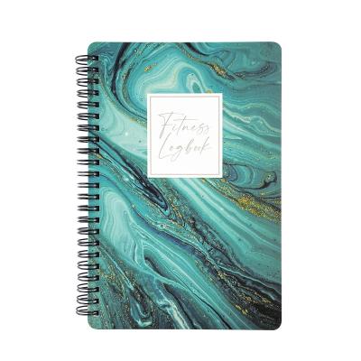 China Quicksand Painting Cover A5 Spiral Fitness Wholesale Coil This Course Training Healthy Eating Plan This Day Notebook Set Stationery for sale