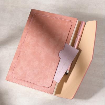 China Creative Wholesale Customization Hard Cover Book Design Wholesale Customization Three Fold Case Pocket Insert Business Notepad Multifunctional Soft Leather Memorandum for sale