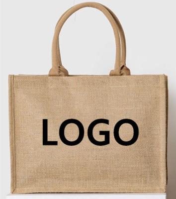 China High Quality Burlap Material Reusable Shopping Bag Handbag Casual Body Unisex OEM Customized Logo for sale