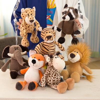 China Kids Gift/Promotion Wholesale Factory Custom Jungle Tiger Forest Animal Toys Soft Stuffed Fox Raccoon Giraffe Elephant Plush Toy for sale