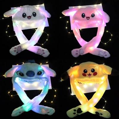 China Washable LED Glowing Plush Moving Rabbit Hat Funny Glowing and Ear Moving Bunny Hat Christmas Party Holiday Hatap for kids for sale