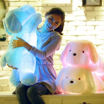 China Plush Colorful Glowing Dogs Luminous Stuffed Animal Plush Baby Soft Toys Led Light Up Dogs Plush For Kids Toys for sale