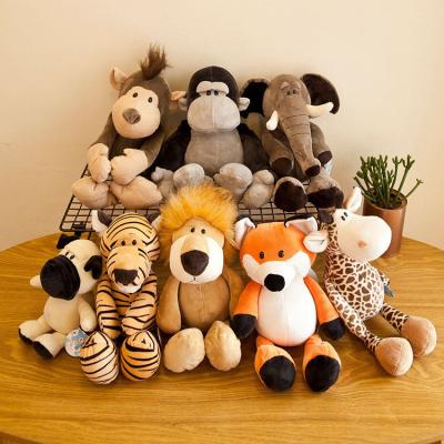 China Gift Wholesale Factory Custom Jungle Tiger Forest Animal Toys Soft Stuffed Fox Raccoon Giraffe Elephant Plush Toy for sale