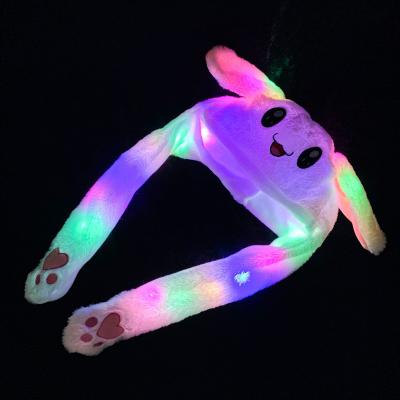 China Playing Personalized Customization Cute Rabbit Cat Double Sided Plush Led Luminous Light Cap for sale