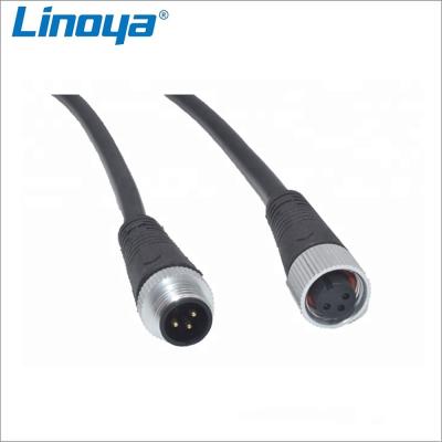 China Linoya M12 series 2 outdoor lighting pin led lighting outdoor cable ip68 waterproof connector for sale