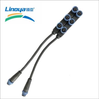 China LED 1 In 3 Out Type Male And Female Waterproof Outdoor Led Splitter M15 F Type Electrical Connector for sale