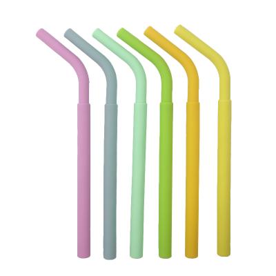 China Cololful Boba Bent Large Size Silicone Drinking Eco Friendly Reusable Collapsible Straws for sale