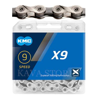 China Wholesale KMC Bicycle Chain 9 Speed ​​116L Road Bike Chain KMC 9 Speed ​​High Quality Silver Gold Aluminum Alloy KMC Bike Chain for sale