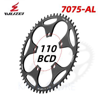 China WUZEI Mountain Bikes Road Bike Round Wide Narrow Road Folding Bicycle Chainrings 110 Sprockets BCD 50/52/54/56/58T Sprocket for sale