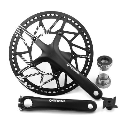 China Folding Bicycle Crank Set Prowheel 130BCD Crank Sprocket 170mm Crank 56Y 58Y 60Y Chainrings With Bottom Bracket Folding Bicycle Crank Set for sale