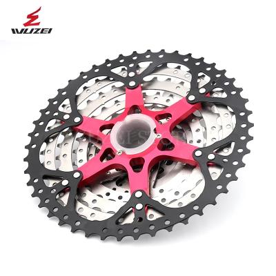 China WUZEI bicycle steel flywheel for road bicycle cassette 9Speed ​​freewheel mtb bicycle steel cassettet 11-23/25/28/30/32/36/40/42/46/50T for sale