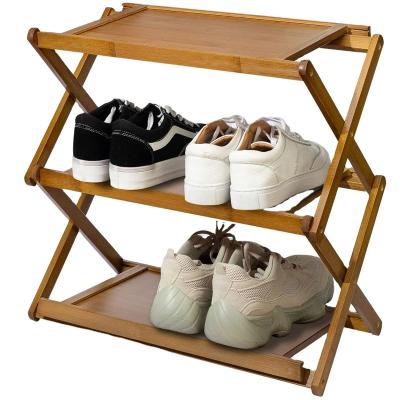 China Adjustable Modern Minimalist Foldable Furniture Free-Installation Living Room Wood Single Shoe Rack (Waist) Cabinet Shoe Rack for sale