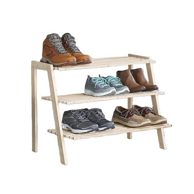 China (Size)Adjustable Eco Friendly Shoe Organizer Rack For Door Shoes Bamboo Shoe Rack Stands Balcony Flower Rack for sale