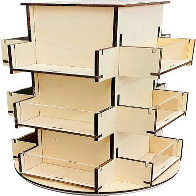 China Modern Manufacturer 3 Rows of Adjustable Single Assembly (Height) 12 Pairs 360 Degree Space Saving Entry Way Rotating Wooden Shoe Rack for sale