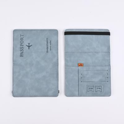 China RFID Protection Vintage PU Leather Passport Holder For Travel PU Passport Cover Case With Multi-slots Custom Logo Packaging for sale