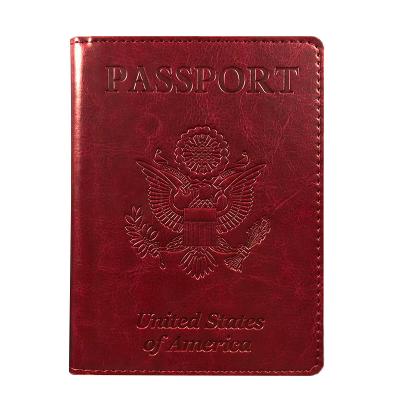 China RFID USA PU Leather Passport Holder Wallet Passport Cover Case For Travel Travel With Multi-slots Custom Logo Packaging for sale