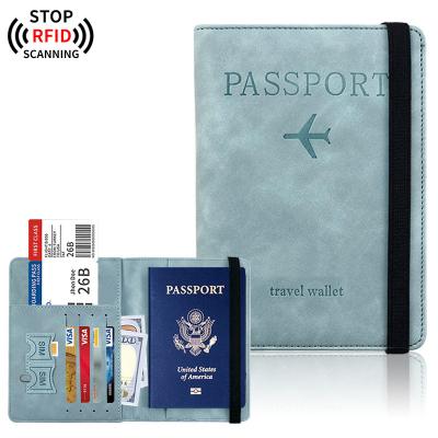 China Fashion RFID Protective Passport Holder Cover For Multifunctional Travel PU Leather Wallet Can Custom Logo Packaging for sale