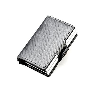 China Fashion RFID Blocking Card Holder Wallet Carbon Fiber Credit Card Holders Pinch With Aluminum Alloy Custom Logo Packaging for sale