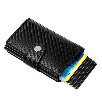 China Wholesale Fashion RFID Blocking Card Holder Wallet Carbon Fiber Credit Card Holders With Box Custom Logo Packaging Aluminum Alloy for sale