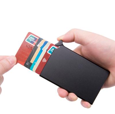 China Fashion Slim RFID Blocking Holder Wallet Aluminum Alloy Business Cards Credit Card Holders Can Custom Logo Packaging for sale