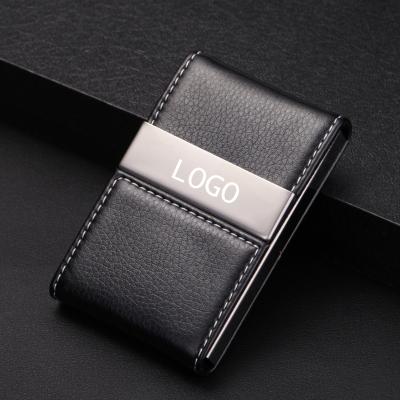 China Wholesale Custom Logo Packaging Promotion Gifts Card Holder Wallet Low MOQ PU Fashion Leather Business Card Holder Custom Factory for sale