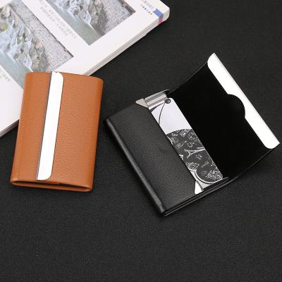 China Fashion Classic PU Leather Business Card Holder For Box Logo Packaging Custom Made Men Women Factory Price Card Holder Wallet for sale