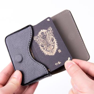 China Fashion Factory Price PU Leather Business Card Holder For Slim Box Wholesale Logo Packaging Custom Men Women Card Holder Wallet for sale