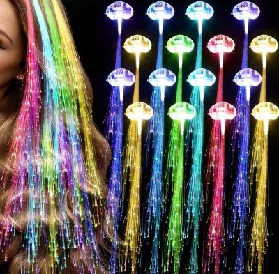 China Each Hot Sale LED Light Up Hair Extension Clips For Party Club Bar Dancing LED Braid Hair Barrettes For Hair Accessories Promotions for sale