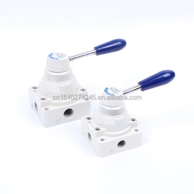 China Automatic control 4HV series 4/3 rotary valve 210-06-08 310-08-10 410-15-20-25 push pull air compressor parts hand lever manual lever switch for sale