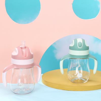 China Cartoon Children's Water Cup Infant Learning Drinking Cup Gravity Ball Straw Cup for sale