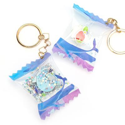 China High Quality Custom Creative Anime Fangqingmao Candy Key Chain Puffy Acrylic Candy Bag Charm As Gift for sale