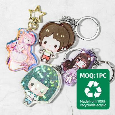 China Art Or Anime No Moq Other Key Chains Vibrate To Charm Customized Offset Printing Acrylic Key Chain Available for sale