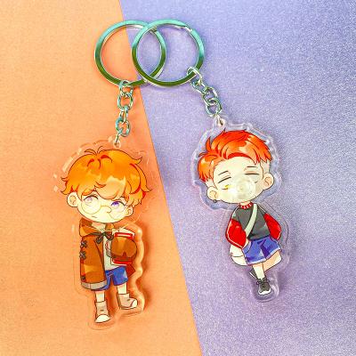 China Anime Sublimation Mute Key Chain Key Fobs Custom Clear Art or Picture Printing Holographic Acrylic Key Chain for sale