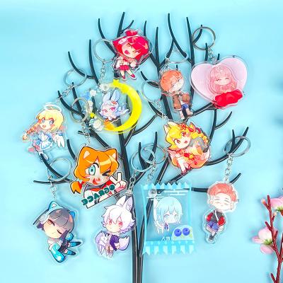 China Custom Acrylic Key Chain Anime Art or Acrylic Anime Bilateral Hologram Key Chain Anime Printing for sale