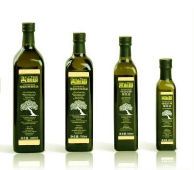 China Free Sample Square 250ml 500ml 750ml 1000ml Square Olive Oil Glass Bottle Kitchen Oil Bottle With Aluminum Cap for sale