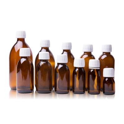 China Pharmaceutial Medicine Use Glass Brown Medicine Bottles Glass Syrup Color Liquid Bottle for sale