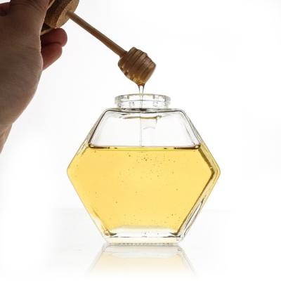 China Newest Design Hardness Luxury Good Quality Hexagonal Honey Jar 100ml Glass for sale