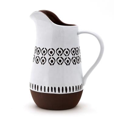 China Sustainable Ceramic Custom Water Jug Coffee Milk Pitcher Making Jugs for sale