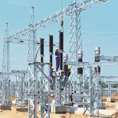 China Power Transmission 110kv Electric Power Supply Substation Steel Structure For Steel Pipes Electric Power Towers Factory Good Quality for sale