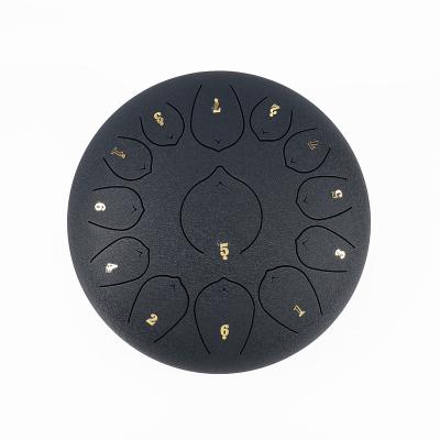 China Carbon steel factory supply the small size design 12 inch (30 cm) hank steel tongue drum dark blue drum C head embalmed drum for sale