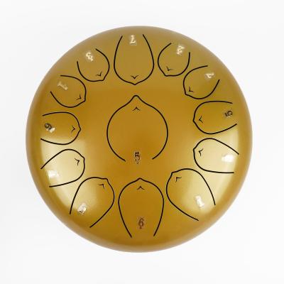 China Carbon steel factory supply the small size design 12 inch (30 cm) 13 tongue gold skein drum C main embalmed drum steel tongue drum for sale