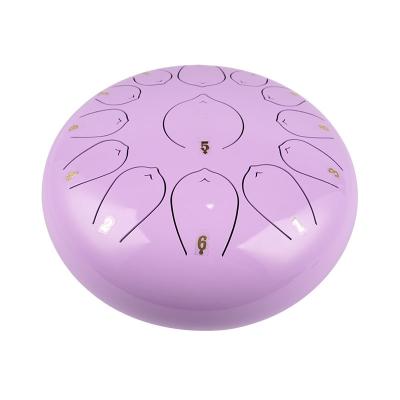 China Carbon Steel Factory Supply The Small Size Design 12 Inch (30cm) Steel Drum 13 Tongue Skein Tongue Steel Drum Head Light Purple Drum C for sale