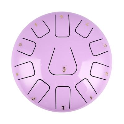 China Carbon Steel Factory Supply The Small Size Design 8 Inch (20cm) 11 Tongue Steel Drum Tongue Drum Light Purple Green Drum G Skein Steel Drum for sale