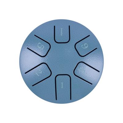 China New Design 3.8 Carbon Steel 2023 Inch 6 Tongue Foam Tongue Blue Skein Drum Mini Embalmed Steel Tongue Drum for sale