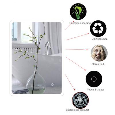 China Illuminated Minimalist Style Bathroom Wall Mounted Mirror Touch Switch With Smart LED Light for sale