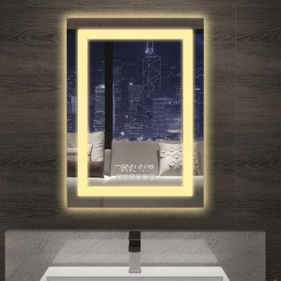 China 2021 Hot Sale Beauty Salon Magnifying Touch Sensor Vanity Bathroom Mirror With Led Light for sale